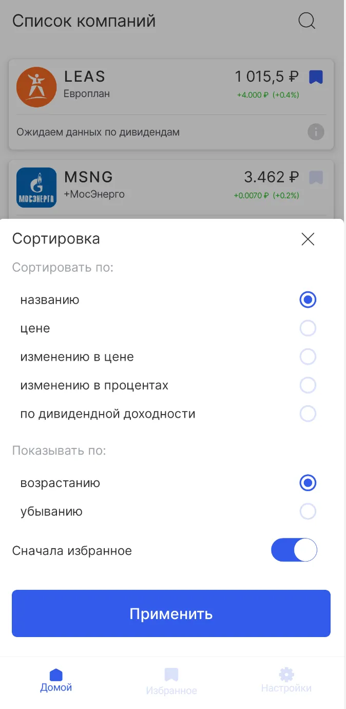 График цен